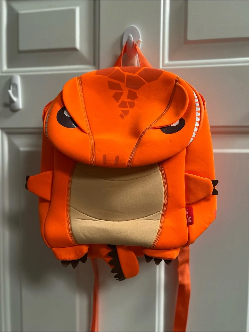 NOHOO Jungle Back pack T Rex Orange Dino Backpack with Tan Belly
